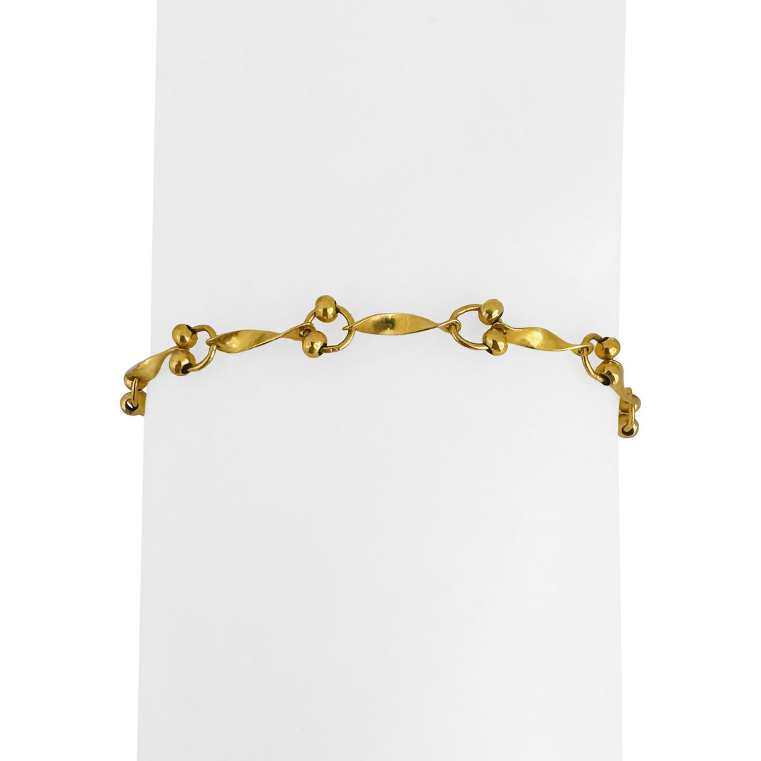 24k Pure Yellow Gold 4g Solid Thin Dainty 5mmFancy Link Bracelet 7"