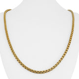 18k Yellow Gold 21g Vintage Thick Textured Box Link Chain Necklace Italy 24"