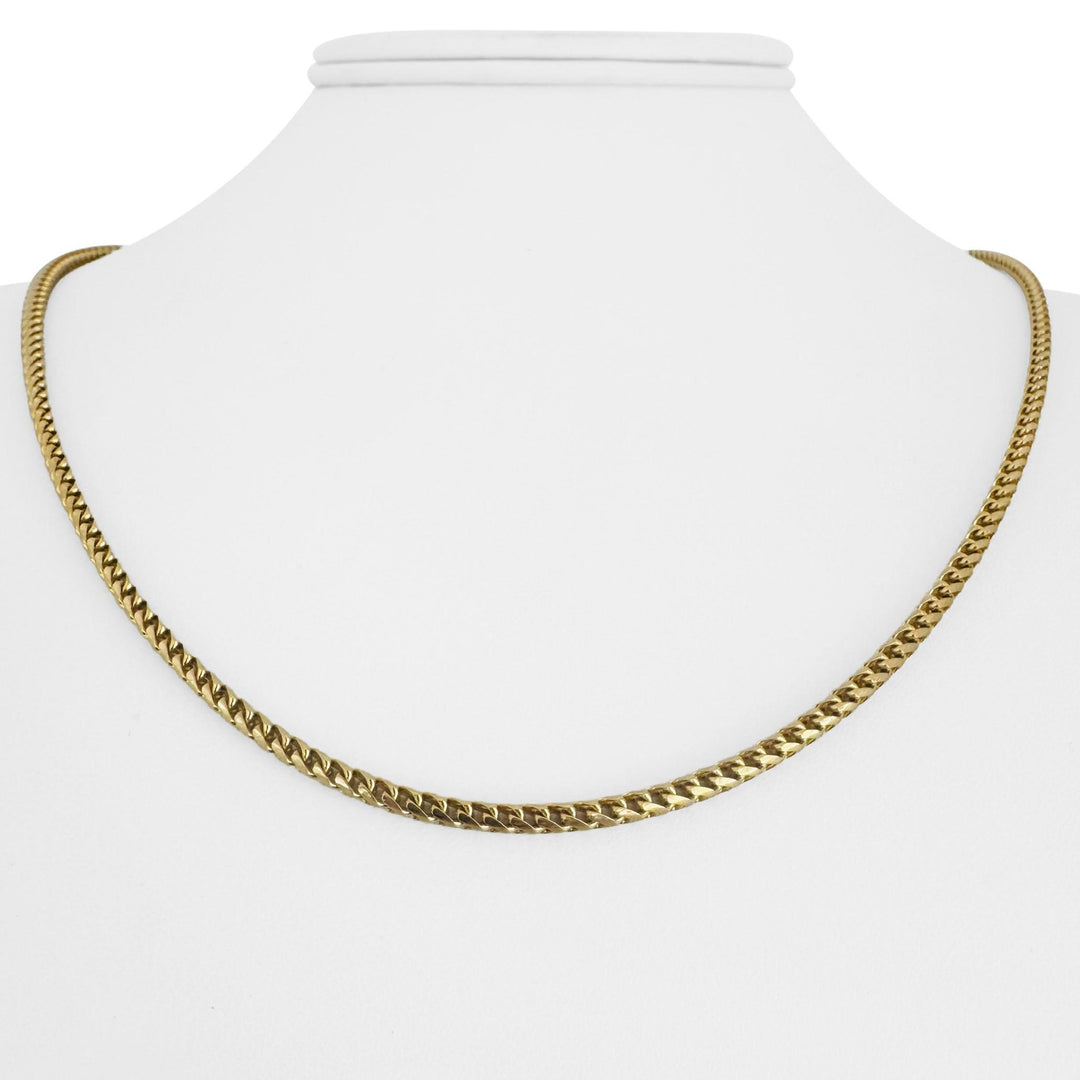 18k Yellow Gold 22.6g Solid 2.5mm Squared Franco Link Chain Necklace Italy 20"
