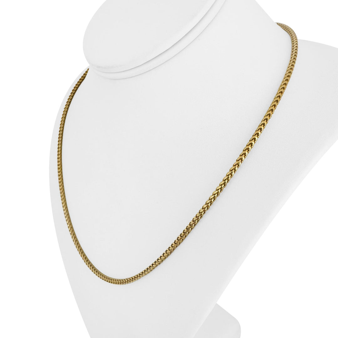 18k Yellow Gold 22.6g Solid 2.5mm Squared Franco Link Chain Necklace Italy 20"