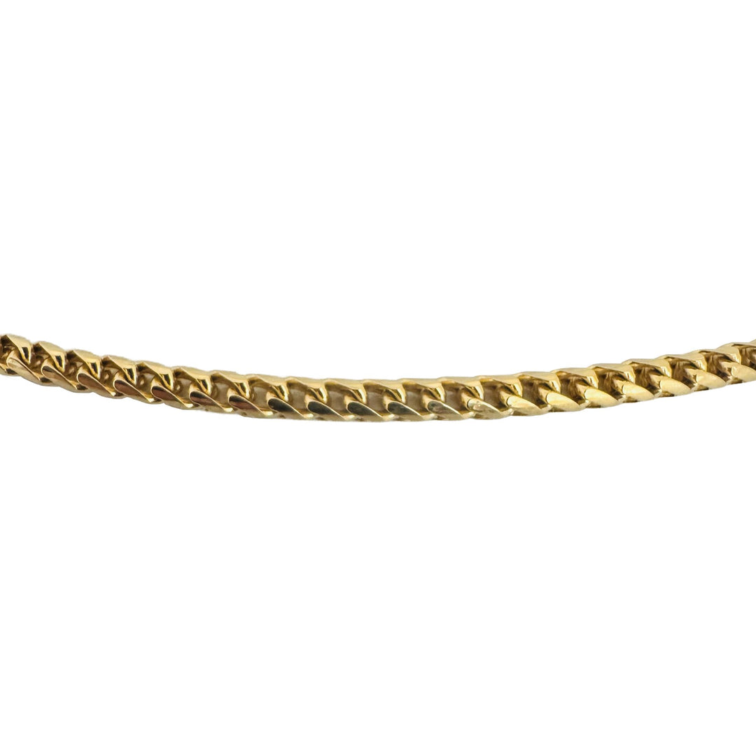 18k Yellow Gold 22.6g Solid 2.5mm Squared Franco Link Chain Necklace Italy 20"