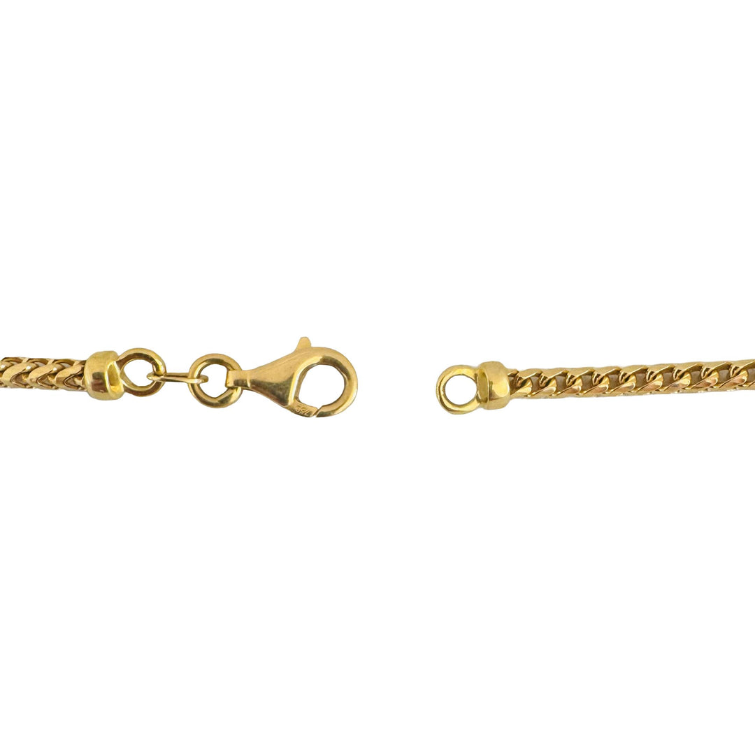 18k Yellow Gold 22.6g Solid 2.5mm Squared Franco Link Chain Necklace Italy 20"