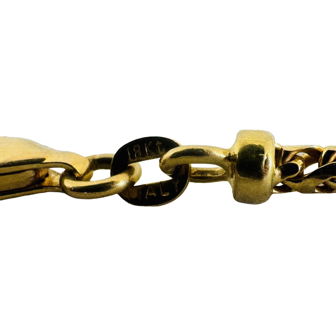 18k Yellow Gold 22.6g Solid 2.5mm Squared Franco Link Chain Necklace Italy 20"