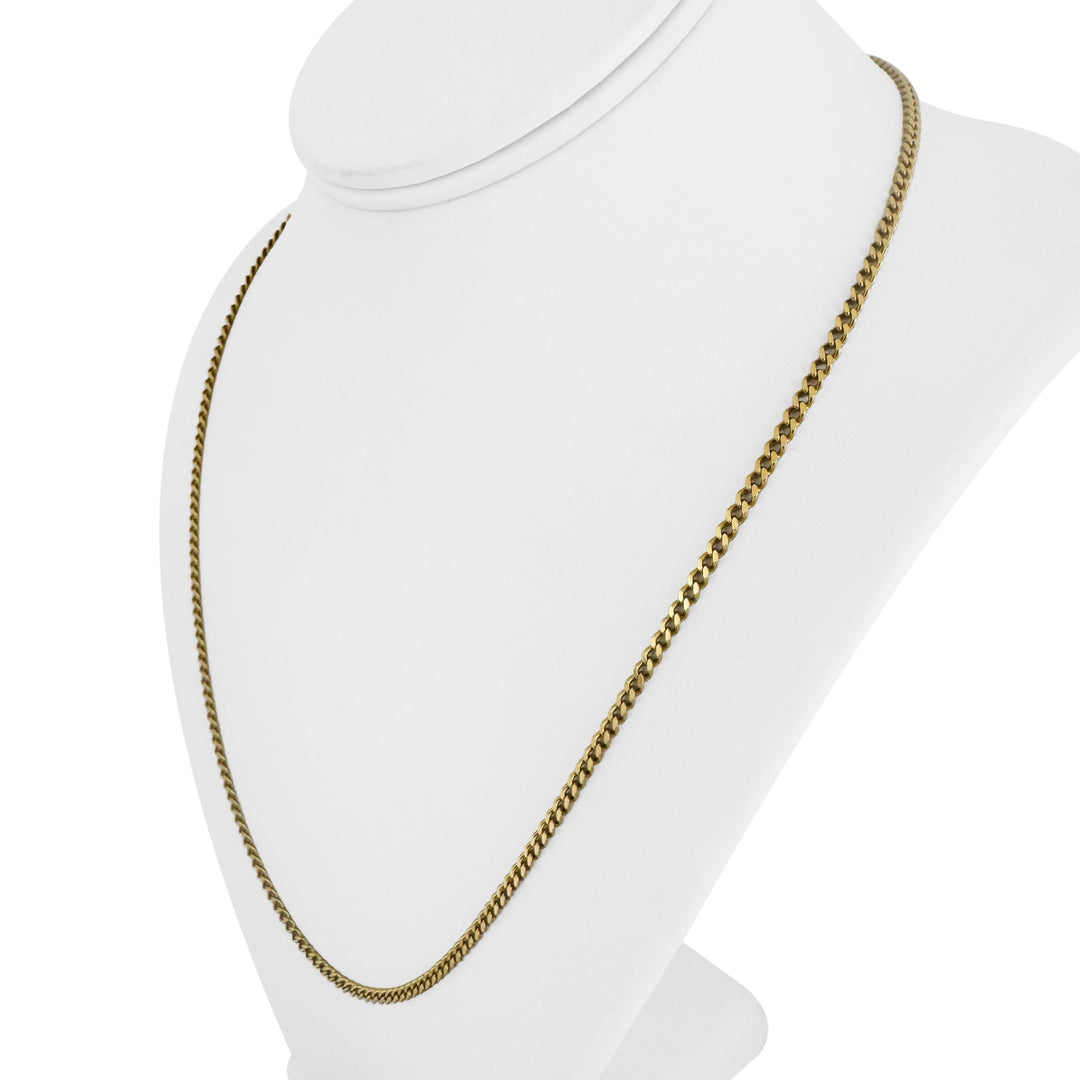 18k Yellow Gold 13.6g Solid 2.5mm Vintage Curb Link Chain Necklace Italy 22"