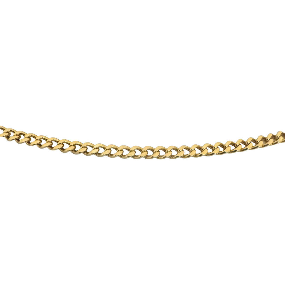 18k Yellow Gold 13.6g Solid 2.5mm Vintage Curb Link Chain Necklace Italy 22"