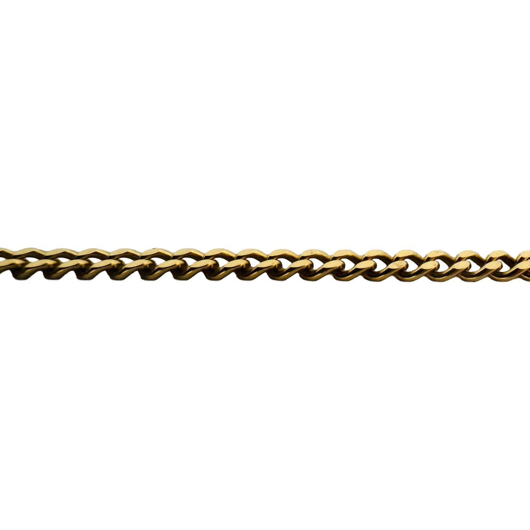 18k Yellow Gold 13.6g Solid 2.5mm Vintage Curb Link Chain Necklace Italy 22"