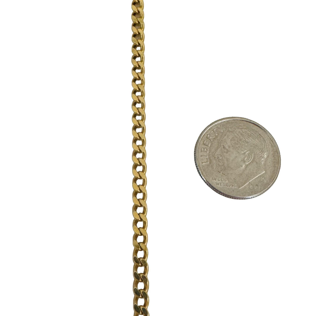 18k Yellow Gold 13.6g Solid 2.5mm Vintage Curb Link Chain Necklace Italy 22"