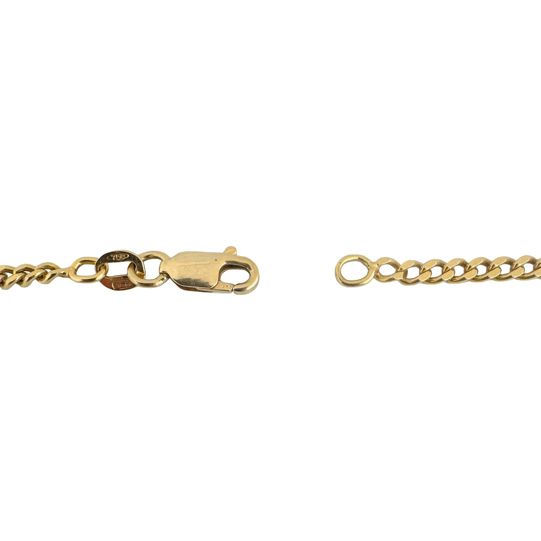 18k Yellow Gold 13.6g Solid 2.5mm Vintage Curb Link Chain Necklace Italy 22"