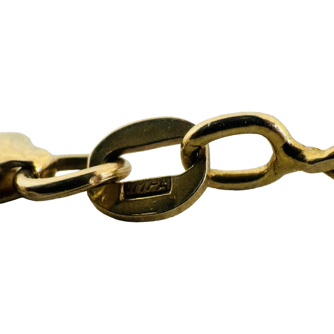 18k Yellow Gold 13.6g Solid 2.5mm Vintage Curb Link Chain Necklace Italy 22"