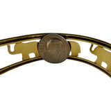 18k Yellow Gold 22g Ladies Elephant Motif 17mm Oval Bangle Bracelet Italy 6.75"