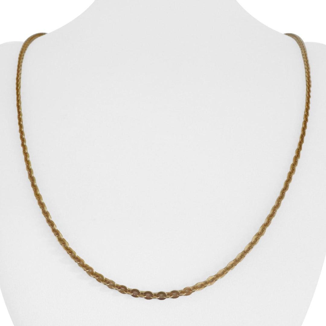 18k Yellow Gold 8.9g Solid Thin Vintage UnoAErre Circle Link Necklace Italy 24"