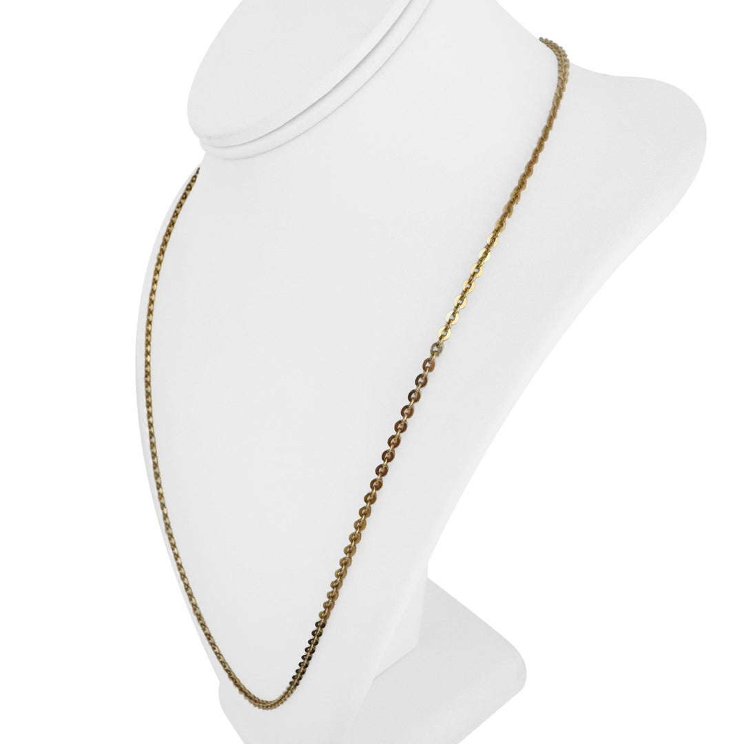 18k Yellow Gold 8.9g Solid Thin Vintage UnoAErre Circle Link Necklace Italy 24"