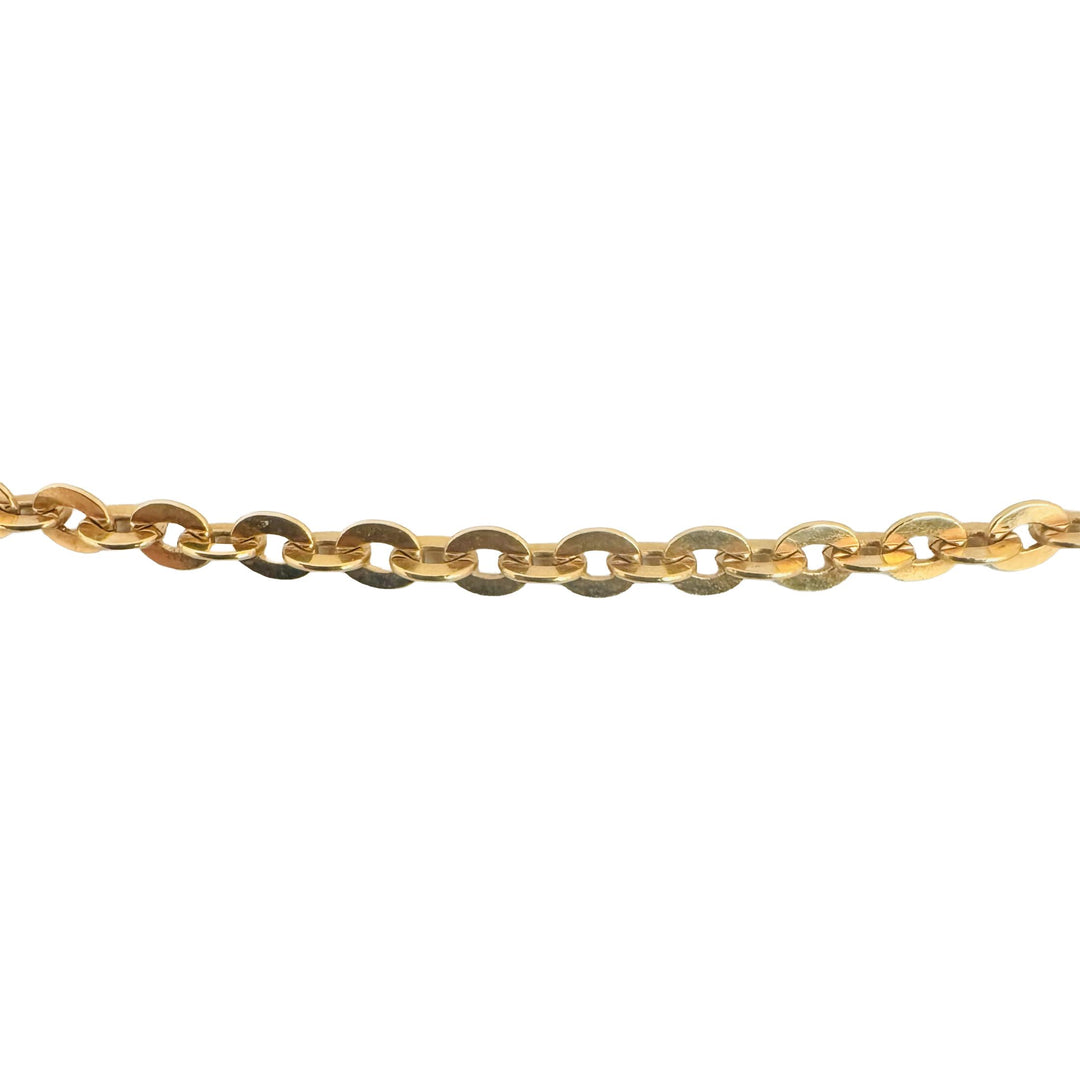 18k Yellow Gold 8.9g Solid Thin Vintage UnoAErre Circle Link Necklace Italy 24"