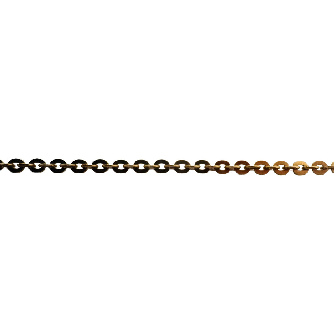 18k Yellow Gold 8.9g Solid Thin Vintage UnoAErre Circle Link Necklace Italy 24"
