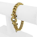 18k Yellow Gold 23.2g Hollow Thick Vintage Curb Link Bracelet Italy 7.5"