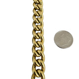 18k Yellow Gold 23.2g Hollow Thick Vintage Curb Link Bracelet Italy 7.5"