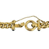 18k Yellow Gold 23.2g Hollow Thick Vintage Curb Link Bracelet Italy 7.5"