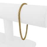 18k Yellow Gold 5g Men's Hollow 2.5mm Squared Franco Link Bracelet 8"