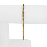 18k Yellow Gold 5g Men's Hollow 2.5mm Squared Franco Link Bracelet 8"