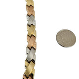 14k Yellow White and Rose Gold 22.5g Fancy X Link Chain Necklace Turkey 17"