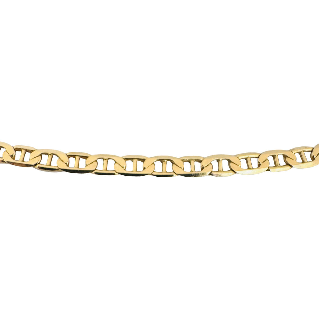 14k Yellow Gold 8g Solid Thin 3mm Mariner Link Chain Necklace Italy 20"