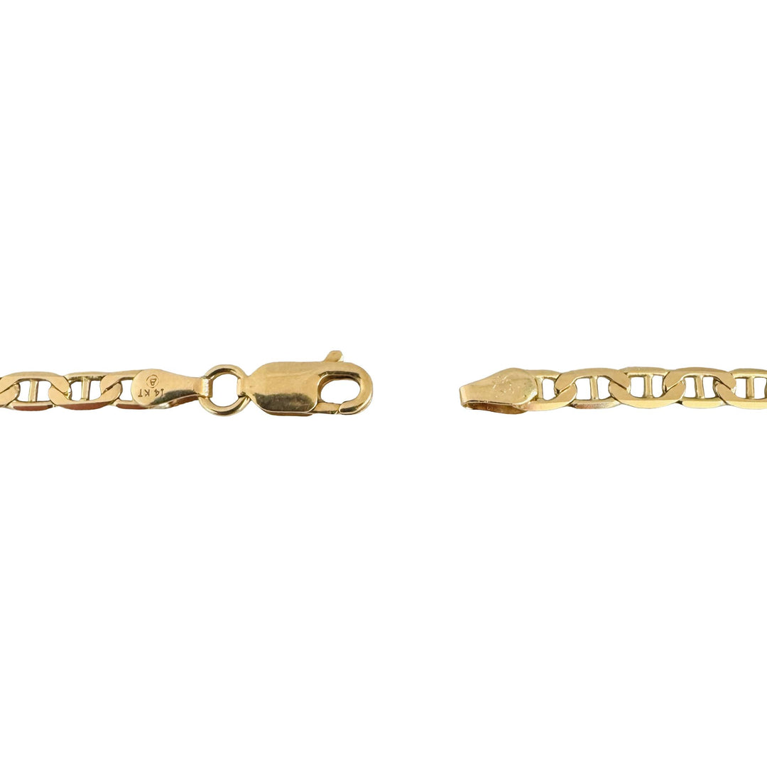 14k Yellow Gold 8g Solid Thin 3mm Mariner Link Chain Necklace Italy 20"