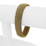 14k Yellow Gold 29g Vintage Thick Wide 15mm Mesh Link Bracelet Italy 7.5"