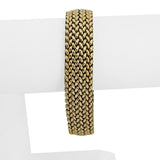 14k Yellow Gold 29g Vintage Thick Wide 15mm Mesh Link Bracelet Italy 7.5"