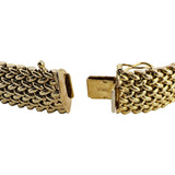 14k Yellow Gold 29g Vintage Thick Wide 15mm Mesh Link Bracelet Italy 7.5"