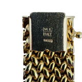 14k Yellow Gold 29g Vintage Thick Wide 15mm Mesh Link Bracelet Italy 7.5"