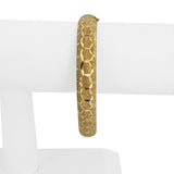 14k Yellow Gold 15.5g Textured Diamond Cut 10mm Bangle Bracelet 7.75"