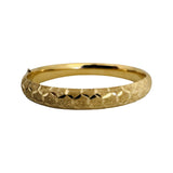 14k Yellow Gold 15.5g Textured Diamond Cut 10mm Bangle Bracelet 7.75"