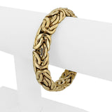 14k Yellow Gold 32g Heavy Thick 13.5mm Byzantine Link Bracelet Italy 7.5"