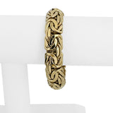 14k Yellow Gold 32g Heavy Thick 13.5mm Byzantine Link Bracelet Italy 7.5"
