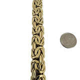 14k Yellow Gold 32g Heavy Thick 13.5mm Byzantine Link Bracelet Italy 7.5"
