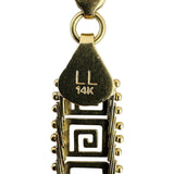 14k Yellow Gold 9.5g Vintage Ladies 9mm Beaded Greek Key Link Bracelet 7"