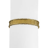 14k Yellow Gold 9.5g Vintage Ladies 9mm Beaded Greek Key Link Bracelet 7"
