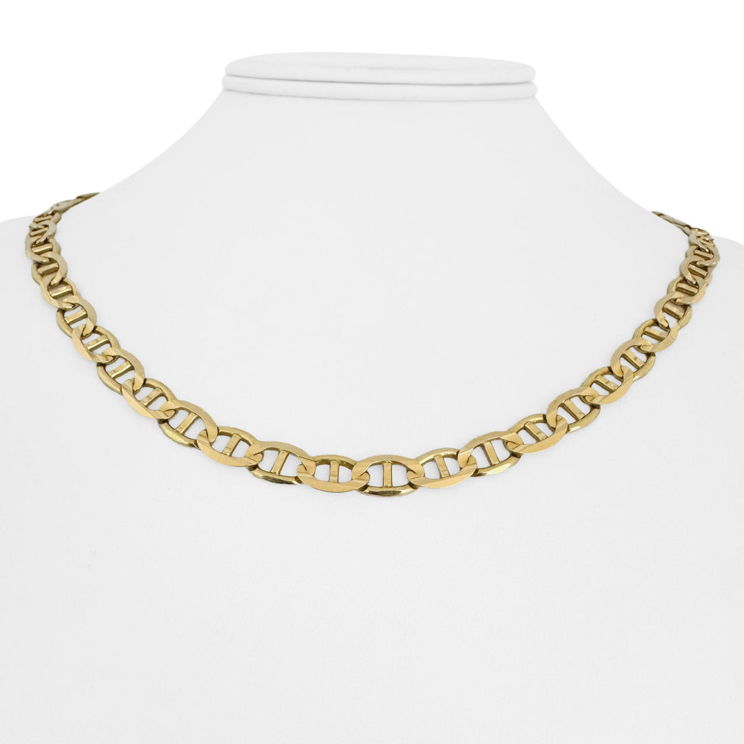 14k Yellow Gold 22.7g Solid 6.5mm Mariner Link Chain Necklace 18"