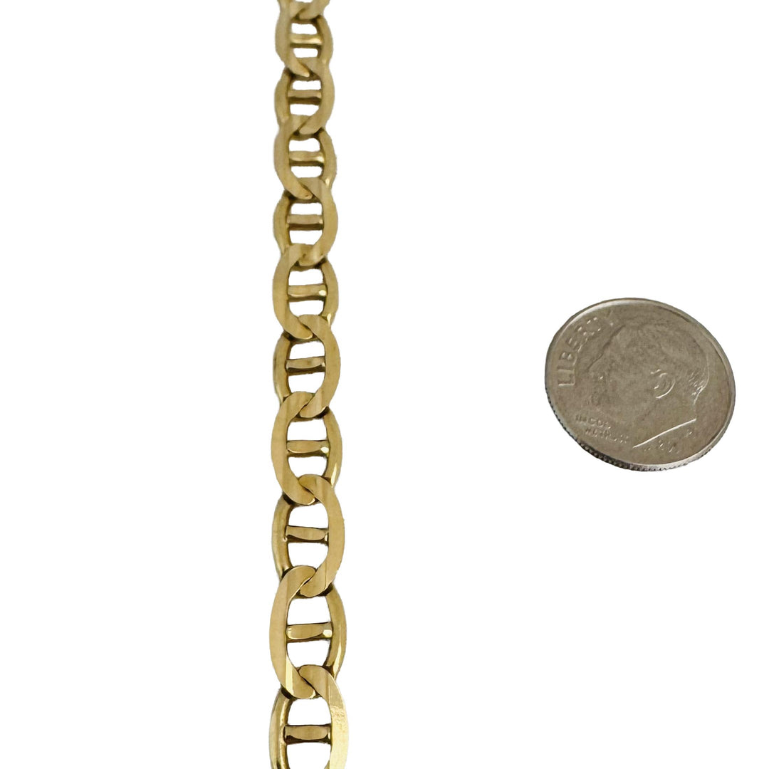 14k Yellow Gold 22.7g Solid 6.5mm Mariner Link Chain Necklace 18"