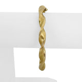 14k Yellow Gold 9.9g Hollow Vintage 7mm Twisted Spiral Bangle Bracelet Italy 7"
