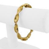 14k Yellow Gold 9.9g Hollow Vintage 7mm Twisted Spiral Bangle Bracelet Italy 7"