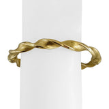 14k Yellow Gold 9.9g Hollow Vintage 7mm Twisted Spiral Bangle Bracelet Italy 7"