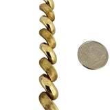 14k Yellow Gold 24g Polished and Brushed 10mm San Marco Link Bracelet Italy 7.5"