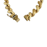 14k Yellow Gold 24g Polished and Brushed 10mm San Marco Link Bracelet Italy 7.5"