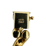 14k Yellow Gold 24g Polished and Brushed 10mm San Marco Link Bracelet Italy 7.5"