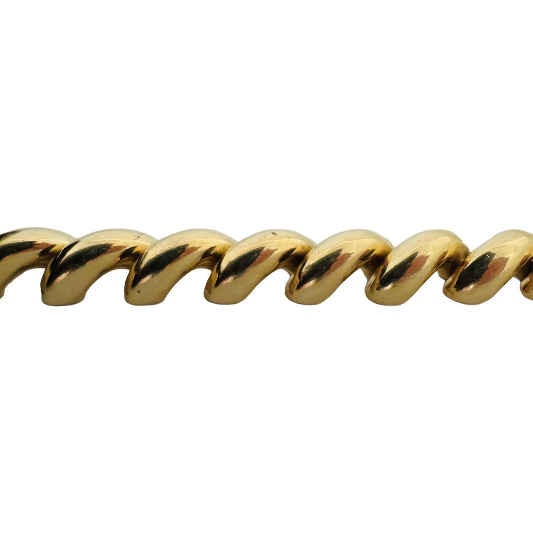 14k Yellow Gold 24.3g Ladies Polished 11mm San Marco Link Bracelet 7.25"