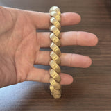 14k Yellow Gold 52g Brushed Finish 16mm Thick San Marco Link Bracelet 7"