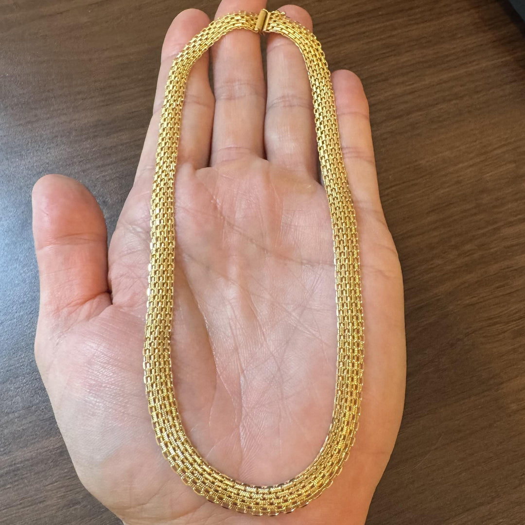 14k Yellow Gold 16.2g Solid Ladies 8mm Bismark Link Chain Necklace 16"