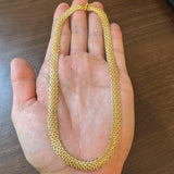 14k Yellow Gold 16.2g Solid Ladies 8mm Bismark Link Chain Necklace 16"