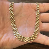 14k Yellow Gold 30g Solid Polished Graduated Panther Link Necklace Italy 17"